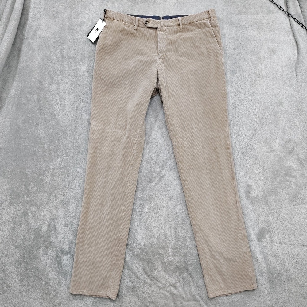 NEW $425 - PT Torino Pants 38X36 Men's Tan Slim Fit Corduroy Tapered‎ Designer